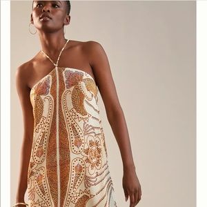Farm Rio x Anthropologie Boho Halter Mini Dress. Size XXS. Brand New.